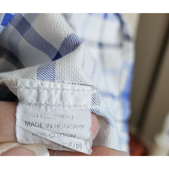 J. McLaughlin Supreme 100s Cotton 2-Ply Tartan Button Down Shirt Size Large - Picture 6 of 7